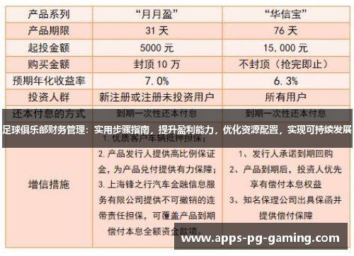 足球俱乐部财务管理：实用步骤指南，提升盈利能力，优化资源配置，实现可持续发展