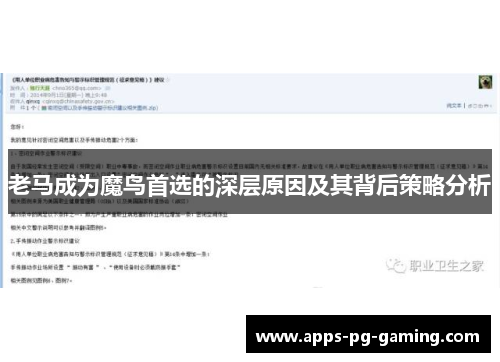 老马成为魔鸟首选的深层原因及其背后策略分析